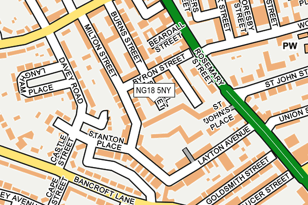 NG18 5NY map - OS OpenMap – Local (Ordnance Survey)