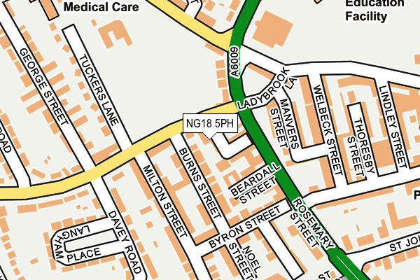 NG18 5PH map - OS OpenMap – Local (Ordnance Survey)
