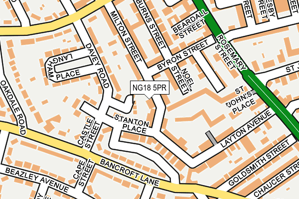 NG18 5PR map - OS OpenMap – Local (Ordnance Survey)