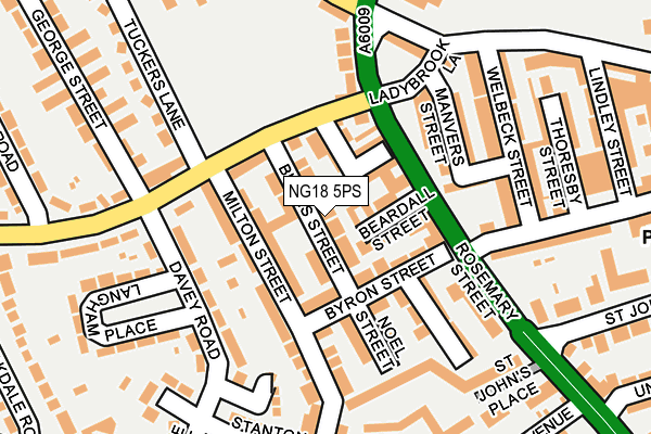 NG18 5PS map - OS OpenMap – Local (Ordnance Survey)
