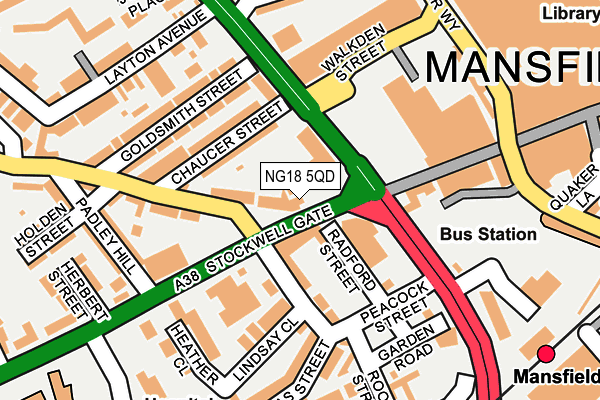 NG18 5QD map - OS OpenMap – Local (Ordnance Survey)