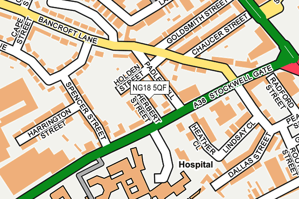 NG18 5QF map - OS OpenMap – Local (Ordnance Survey)
