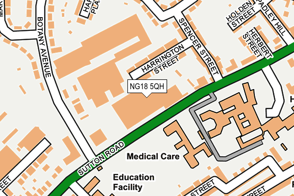 NG18 5QH map - OS OpenMap – Local (Ordnance Survey)