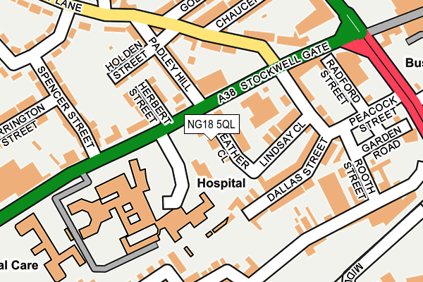 NG18 5QL map - OS OpenMap – Local (Ordnance Survey)