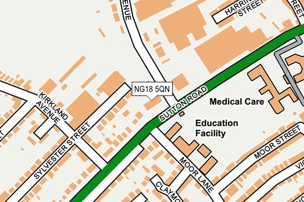 NG18 5QN map - OS OpenMap – Local (Ordnance Survey)