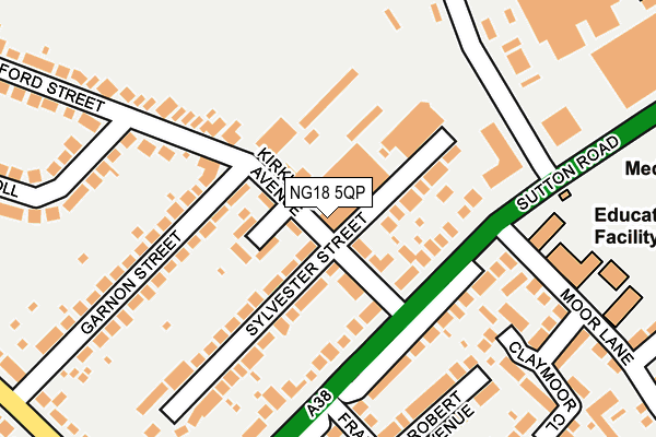 NG18 5QP map - OS OpenMap – Local (Ordnance Survey)