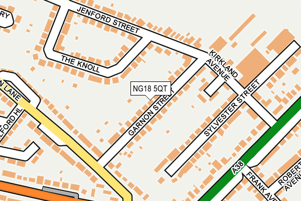 NG18 5QT map - OS OpenMap – Local (Ordnance Survey)