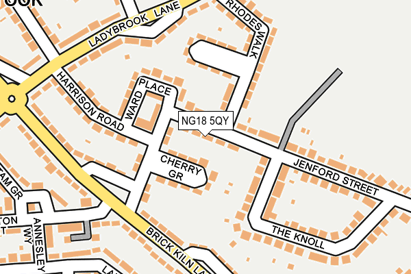 NG18 5QY map - OS OpenMap – Local (Ordnance Survey)