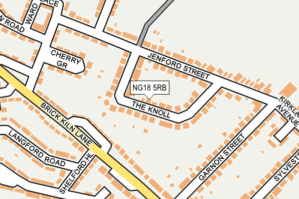 NG18 5RB map - OS OpenMap – Local (Ordnance Survey)