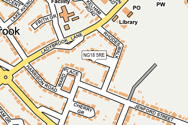 NG18 5RE map - OS OpenMap – Local (Ordnance Survey)