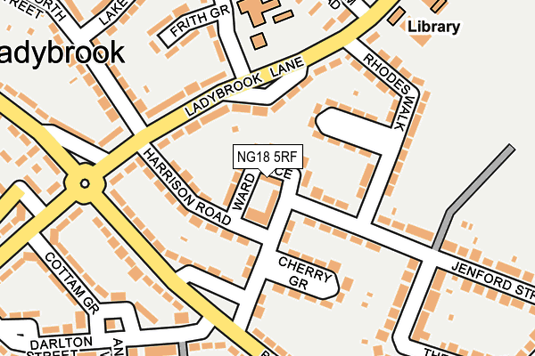 NG18 5RF map - OS OpenMap – Local (Ordnance Survey)