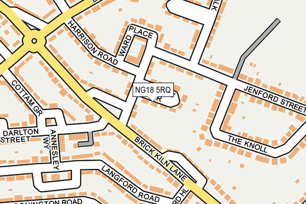 NG18 5RQ map - OS OpenMap – Local (Ordnance Survey)