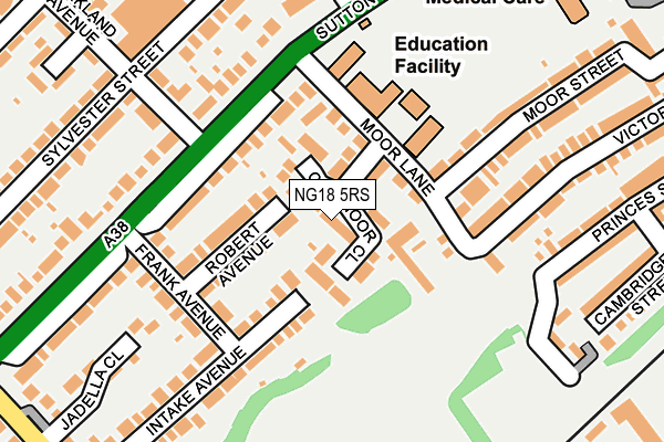 NG18 5RS map - OS OpenMap – Local (Ordnance Survey)