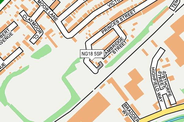 NG18 5SP map - OS OpenMap – Local (Ordnance Survey)
