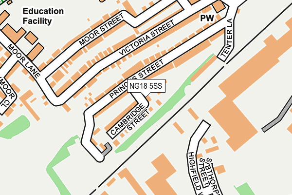 NG18 5SS map - OS OpenMap – Local (Ordnance Survey)