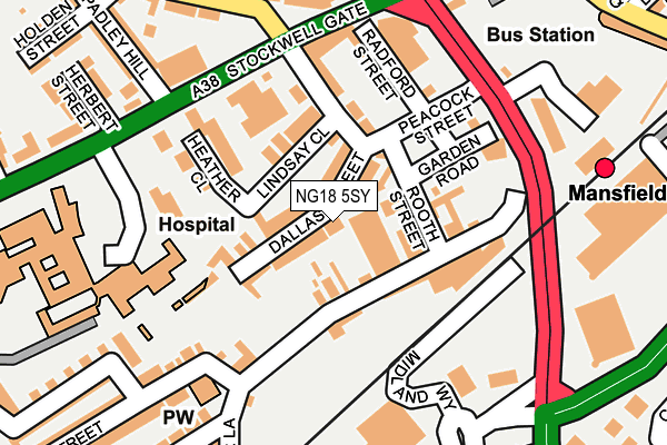 NG18 5SY map - OS OpenMap – Local (Ordnance Survey)