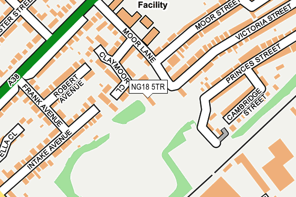 NG18 5TR map - OS OpenMap – Local (Ordnance Survey)