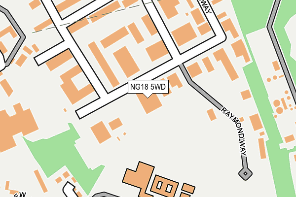 NG18 5WD map - OS OpenMap – Local (Ordnance Survey)