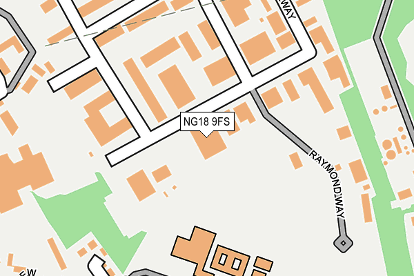 NG18 9FS map - OS OpenMap – Local (Ordnance Survey)