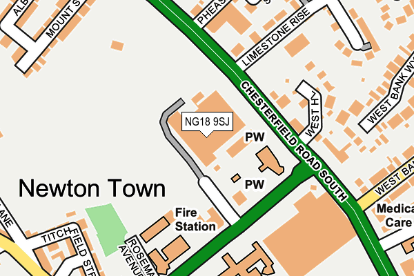 NG18 9SJ map - OS OpenMap – Local (Ordnance Survey)