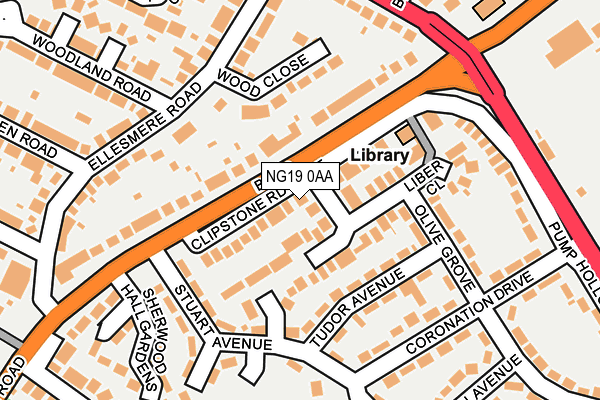 NG19 0AA map - OS OpenMap – Local (Ordnance Survey)