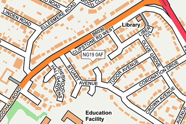 NG19 0AF map - OS OpenMap – Local (Ordnance Survey)