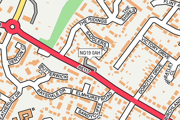 NG19 0AH map - OS OpenMap – Local (Ordnance Survey)