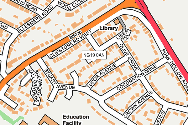 NG19 0AN map - OS OpenMap – Local (Ordnance Survey)