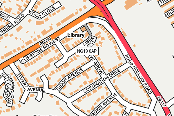 NG19 0AP map - OS OpenMap – Local (Ordnance Survey)