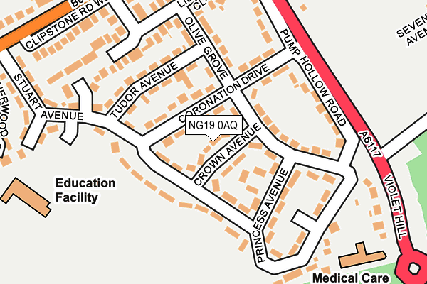 NG19 0AQ map - OS OpenMap – Local (Ordnance Survey)