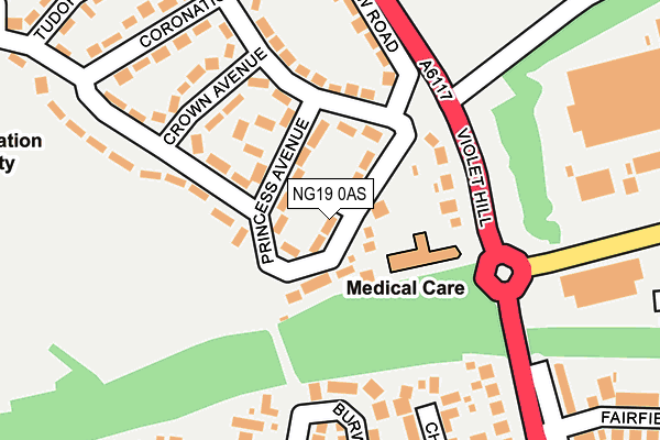 NG19 0AS map - OS OpenMap – Local (Ordnance Survey)