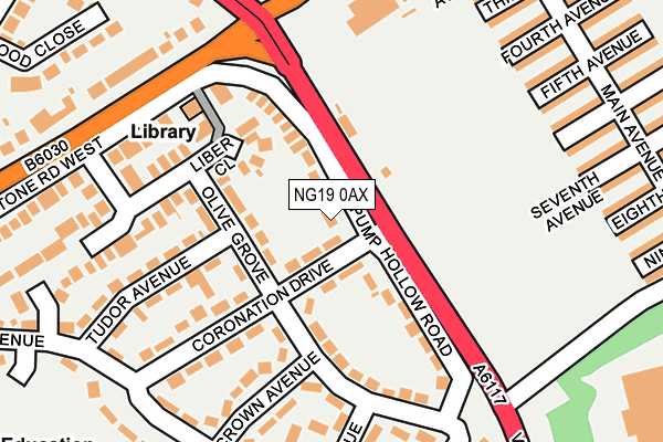 NG19 0AX map - OS OpenMap – Local (Ordnance Survey)