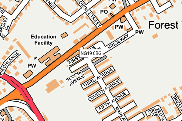 NG19 0BG map - OS OpenMap – Local (Ordnance Survey)