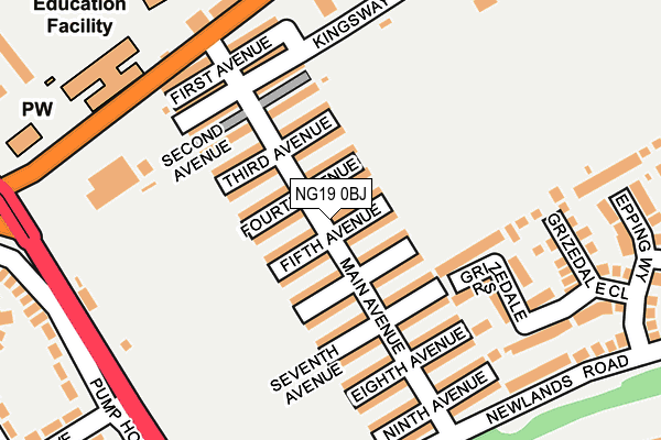 NG19 0BJ map - OS OpenMap – Local (Ordnance Survey)