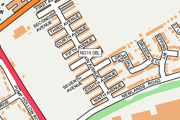 NG19 0BL map - OS OpenMap – Local (Ordnance Survey)