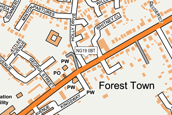 Map of FIREAWAY SUTTON IN ASHFIELD LIMITED at local scale