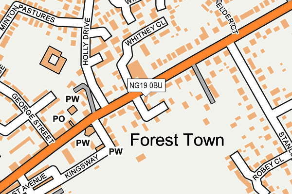 NG19 0BU map - OS OpenMap – Local (Ordnance Survey)