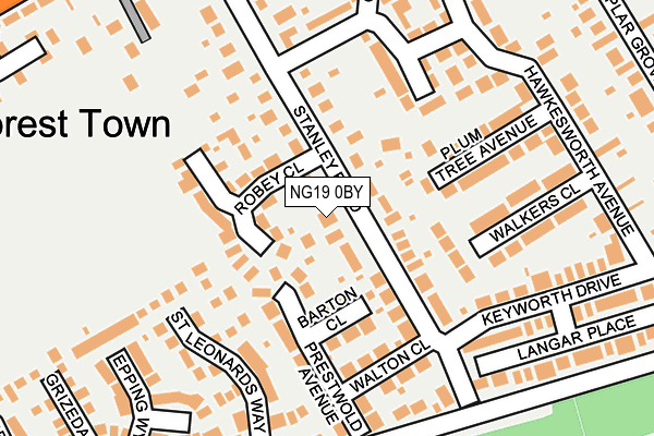 NG19 0BY map - OS OpenMap – Local (Ordnance Survey)