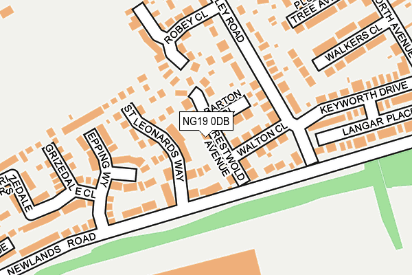 NG19 0DB map - OS OpenMap – Local (Ordnance Survey)