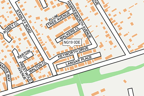 NG19 0DE map - OS OpenMap – Local (Ordnance Survey)