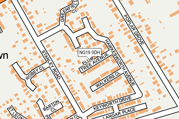 NG19 0DH map - OS OpenMap – Local (Ordnance Survey)