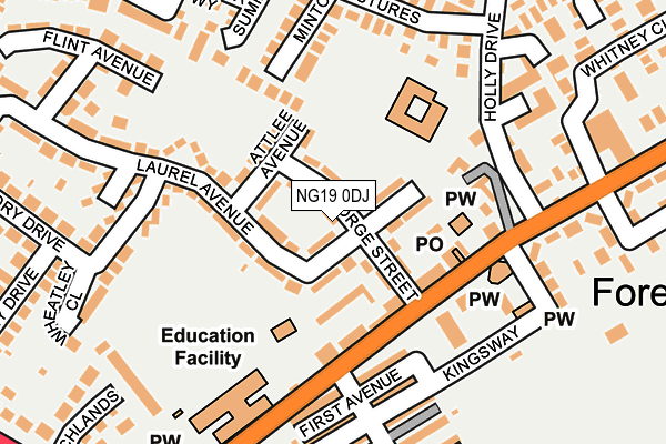 NG19 0DJ map - OS OpenMap – Local (Ordnance Survey)