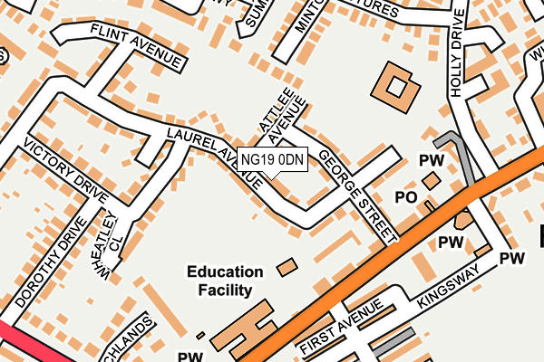 NG19 0DN map - OS OpenMap – Local (Ordnance Survey)