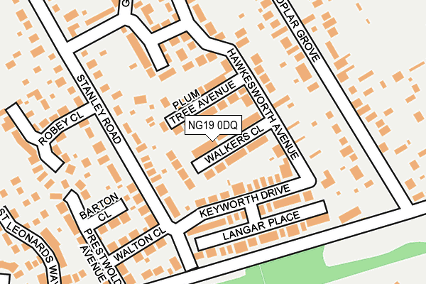 NG19 0DQ map - OS OpenMap – Local (Ordnance Survey)