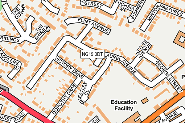 NG19 0DT map - OS OpenMap – Local (Ordnance Survey)