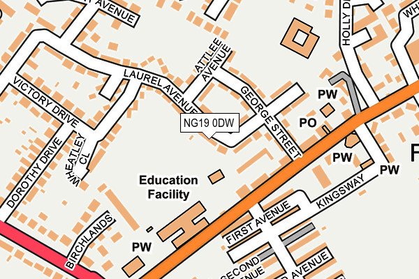 NG19 0DW map - OS OpenMap – Local (Ordnance Survey)