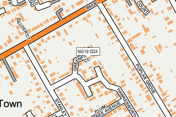 NG19 0DX map - OS OpenMap – Local (Ordnance Survey)