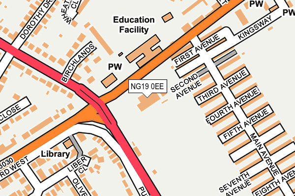 NG19 0EE map - OS OpenMap – Local (Ordnance Survey)