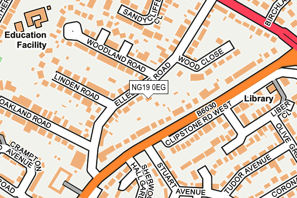 NG19 0EG map - OS OpenMap – Local (Ordnance Survey)