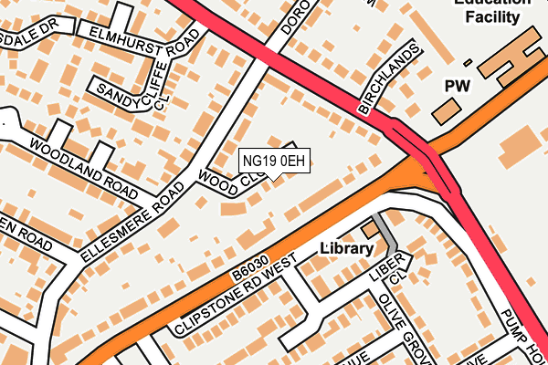 NG19 0EH map - OS OpenMap – Local (Ordnance Survey)